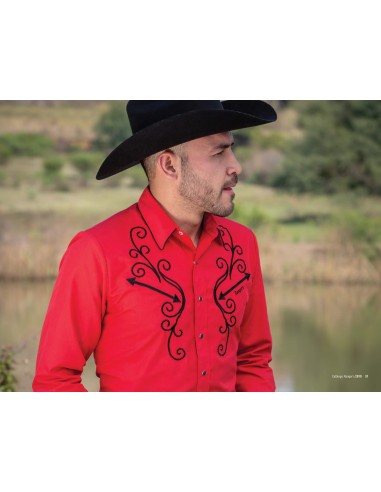 Camisa Vaquera Caballero 118CA01 Color Rojo Le MVP de beaucoup