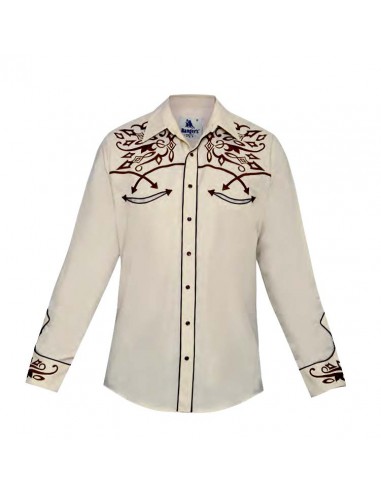 Rangers Camisa Vaquera Caballero Color Beige Profitez des Offres !