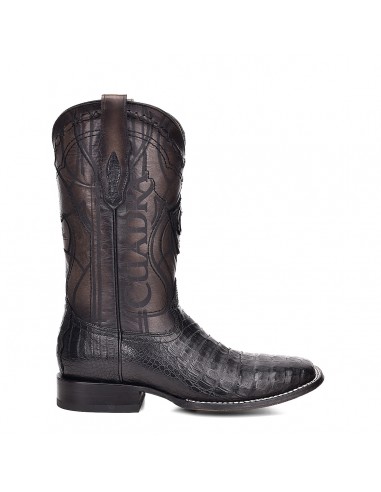 Cuadra Mens Wide Square Toe Fuscus Caiman Belly Boots Black CU678 livraison gratuite