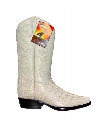 Potrero Boots Crocodile Print Bone français