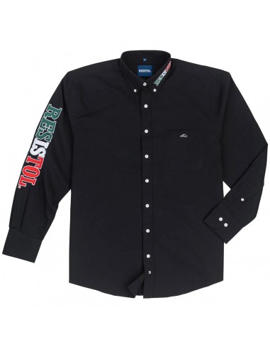 Mens Resistol Team Mexico Black Long Sleeve Shirt Camisas Resistol Profitez des Offres !