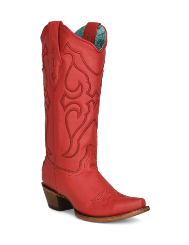 Corral Womens Matching Stitch Pattern & Inlay Western Boots - Snip Toe Red suggérées chez