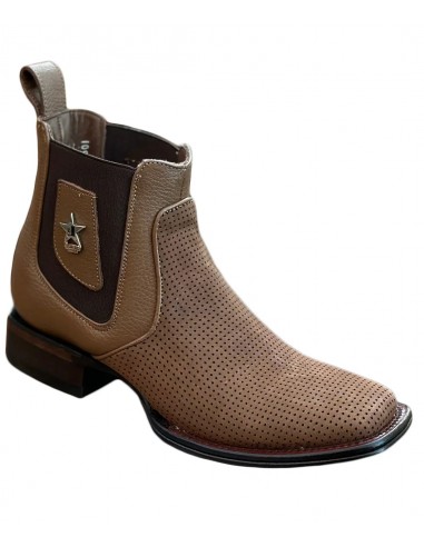 Los Altos Boots Nobuck Taupe Wide Square Toe Ankle Boot Botin les ctes