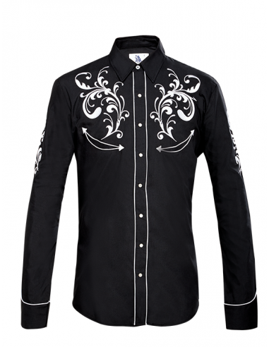 Rangers Western Style Shirt Jinete Black la chaussure