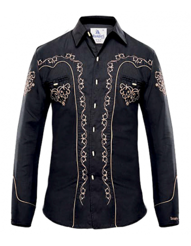 Rangers Charro Style Shirt Black du meilleur 