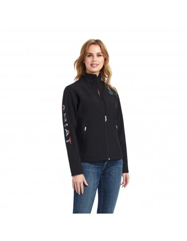 Ariat Ladies Jacket Chimayo Team Logo Softshell Jacket - Black / New Mexico Navy Print est présent 