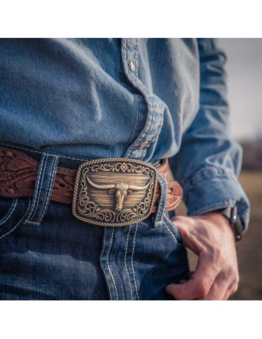 Montana Silversmiths Longhorn Legend Heritage Attitude Buckle soldes