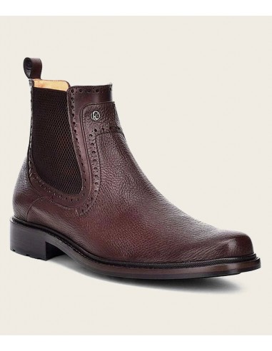 Cuadra Mens Brown Dress Casual Calfskin Leather Ankle Boots commande en ligne