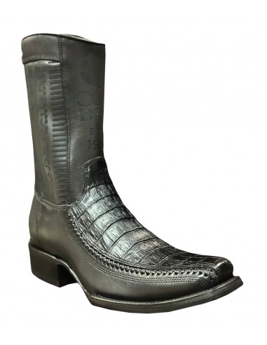 Cuadra Mens Exotic Leather Cowboy Boots Black pour bénéficier 