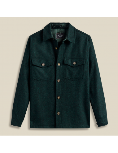 VESTE SURCHEMISE LAINE - VERT soldes