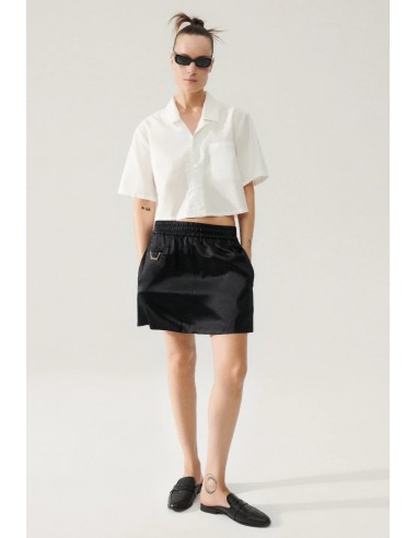 Silk Laundry - Heavy A-Line Mini Skirt Black pas cher 