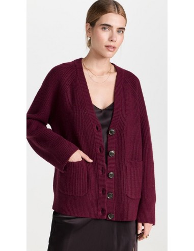 White + Warren - Cashmere Blend Ribbed Boyfriend Cardigan de la marque