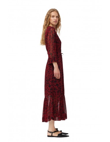 Ganni - Printed light georgette wrap midi dress Les magasins à Paris