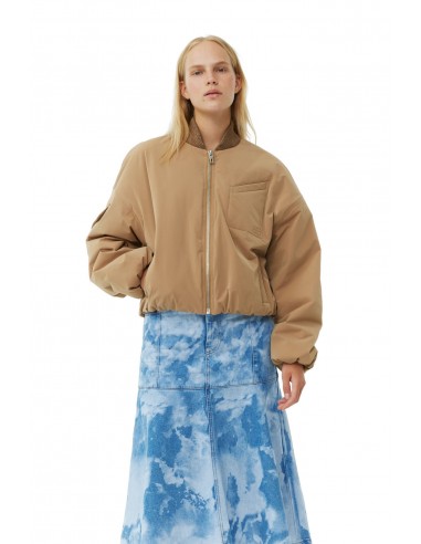 Ganni - Light Twill Oversized Short Bomber Jacket une grave pollution 