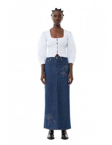 Ganni - Rinse Stitch Denim Maxi Skirt destockage