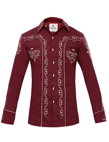 Rangers Charro Style Shirt Vino meilleur choix