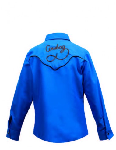 Camisa Charra Niño 022NO01 Azul pas cher